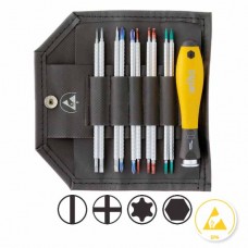 Wiha SYSTEM 4 ESD Set of Reversible Blades - Slotted/ Phillips/ Torx®/ Hex/ Ball End Hex - 11 pcs - 31499